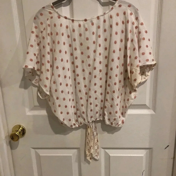 Sima an Sam blush dot sheer top /lg - Picture 3 of 3